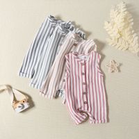 Casual Solid Color Cotton Baby Rompers main image 6
