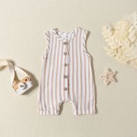 Casual Solid Color Cotton Baby Rompers main image 5