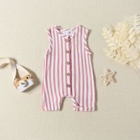 Casual Solid Color Cotton Baby Rompers main image 4