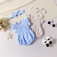 Casual Solid Color Printing Cotton Blend Polyester Baby Rompers main image 6