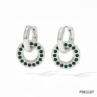 1 Pair Classic Style Geometric Plating Inlay 304 Stainless Steel Artificial Gemstones 16K Gold Plated White Gold Plated Gold Plated Earrings sku image 4