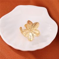 Ig Style Lady Flower Stainless Steel Plating Gold Plated Open Rings main image 1