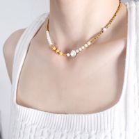 Elegant Baroque Style Star Freshwater Pearl Titanium Steel Beaded Plating 18k Gold Plated Necklace main image 6
