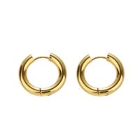 1 Pair Retro Simple Style Round Plating 304 Stainless Steel 18K Gold Plated Earrings main image 2