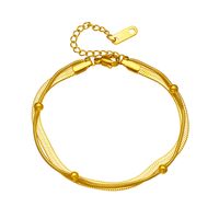 Simple Style Solid Color Titanium Steel 18K Gold Plated Bracelets In Bulk sku image 1