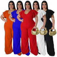Simple Style Solid Color Spandex Polyester Twilled Satin Bodysuits Jumpsuits main image 1