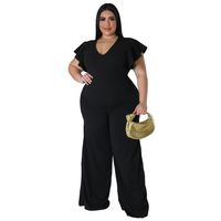 Simple Style Solid Color Spandex Polyester Twilled Satin Bodysuits Jumpsuits sku image 3