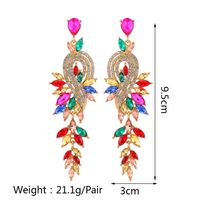 1 Pair Exaggerated Shiny Leaf Plating Inlay Zinc Alloy Artificial Crystal Artificial Rhinestones Drop Earrings main image 7
