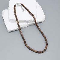 Vacation Geometric Turquoise Coconut Shell Beaded Men's Necklace sku image 5