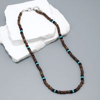 Vacation Geometric Turquoise Coconut Shell Beaded Men's Necklace main image 2