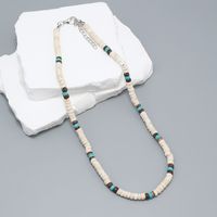 Vacation Geometric Turquoise Coconut Shell Beaded Men's Necklace sku image 3