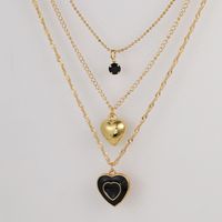 Ig Style Simple Style Heart Shape Alloy Enamel Plating Inlay Rhinestones Women's Pendant Necklace main image 10