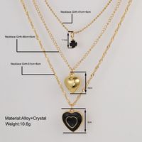 Ig Style Simple Style Heart Shape Alloy Enamel Plating Inlay Rhinestones Women's Pendant Necklace main image 6