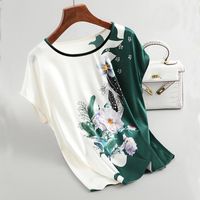 Simple Style Classic Style Flower Polyester Printing T-shirt main image 3