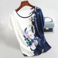 Simple Style Classic Style Flower Polyester Printing T-shirt main image 1