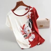 Simple Style Classic Style Flower Polyester Printing T-shirt main image 2