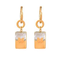 304 Stainless Steel 18K Gold Plated Vintage Style Simple Style Plating Inlay Human Square Butterfly Artificial Rhinestones Earrings Necklace main image 6