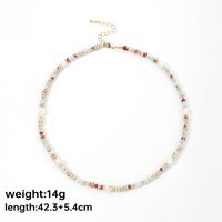 Casual Vacation Multicolor Artificial Gemstones Freshwater Pearl Copper 14k Gold Plated Necklace In Bulk sku image 3