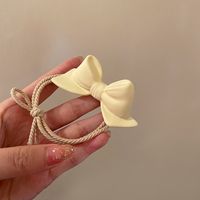 Fashion Solid Color Cloth Pleated Inlay Pearl Hair Tie 1 Piece sku image 3