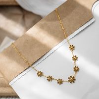 Stainless Steel 18K Gold Plated Sweet Simple Style Plating Inlay Daisy Shell main image 6