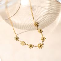 Stainless Steel 18K Gold Plated Sweet Simple Style Plating Inlay Daisy Shell sku image 4