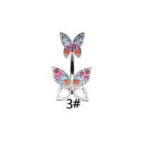 Sexy Shiny Heart Shape Snake Butterfly Stainless Steel Alloy Copper Plating Inlay Zircon White Gold Plated Gold Plated Silver Plated Belly Ring sku image 6