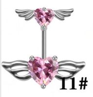 Sexy Shiny Heart Shape Snake Butterfly Stainless Steel Alloy Copper Plating Inlay Zircon White Gold Plated Gold Plated Silver Plated Belly Ring sku image 13