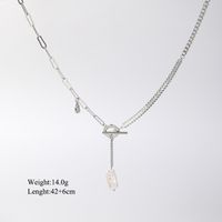 Simple Style Commute Irregular Artificial Pearl Alloy Toggle Plating Inlay Zircon 14k Gold Plated Women's Necklace sku image 1