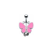 Sexy Shiny Heart Shape Snake Butterfly Stainless Steel Alloy Copper Plating Inlay Zircon White Gold Plated Gold Plated Silver Plated Belly Ring sku image 2