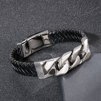 Hip Hop Estilo De Moda Impresión De Cadenas Acero Inoxidable Labor De Retazos Hombres Brazalete main image 10