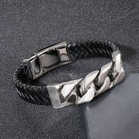 Hip-hop Cool Style Chains Print Stainless Steel Patchwork Men's Bangle main image 1