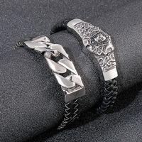 Hip-hop Cool Style Chains Print Stainless Steel Patchwork Men's Bangle main image 5