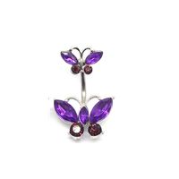 Glam Retro Butterfly Stainless Steel Alloy Plating Inlay Zircon White Gold Plated Gold Plated Silver Plated Belly Ring main image 6