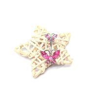 Glam Retro Butterfly Stainless Steel Alloy Plating Inlay Zircon White Gold Plated Gold Plated Silver Plated Belly Ring main image 3
