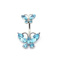 Glam Retro Butterfly Stainless Steel Alloy Plating Inlay Zircon White Gold Plated Gold Plated Silver Plated Belly Ring main image 5
