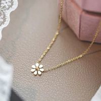 Stainless Steel 18K Gold Plated Sweet Simple Style Plating Inlay Daisy Shell main image 2