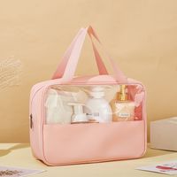 Simple  Style Pvc Pu Leather Solid Color Storage Bag sku image 9