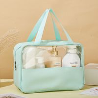 Simple  Style Pvc Pu Leather Solid Color Storage Bag sku image 10