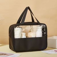 Simple  Style Pvc Pu Leather Solid Color Storage Bag sku image 12