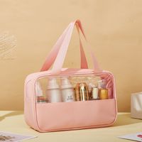 Simple  Style Pvc Pu Leather Solid Color Storage Bag sku image 6