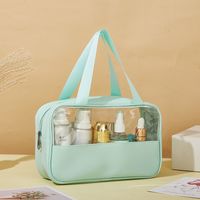 Simple  Style Pvc Pu Leather Solid Color Storage Bag sku image 7