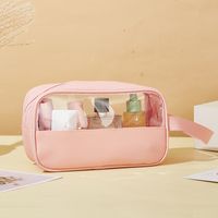 Simple  Style Pvc Pu Leather Solid Color Storage Bag sku image 1