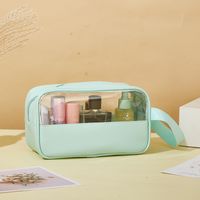 Simple  Style Pvc Pu Leather Solid Color Storage Bag sku image 2