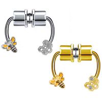 Simple Style Classic Style Solid Color Stainless Steel Alloy Titanium Plating Inlay Rhinestones White Gold Plated Gold Plated Nose Studs main image 3