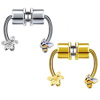 Simple Style Classic Style Solid Color Stainless Steel Alloy Titanium Plating Inlay Rhinestones White Gold Plated Gold Plated Nose Studs main image 6