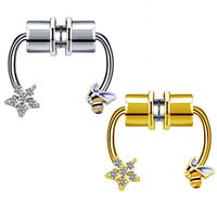Simple Style Classic Style Solid Color Stainless Steel Alloy Titanium Plating Inlay Rhinestones White Gold Plated Gold Plated Nose Studs main image 2