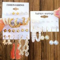1 Set Casual Modern Style Round Heart Shape Butterfly Enamel Plating Inlay Arylic Alloy Metal Rhinestones Pearl Zircon 18k Gold Plated Gold Plated Silver Plated Earrings main image 7
