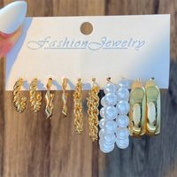 1 Set Casual Modern Style Round Heart Shape Butterfly Enamel Plating Inlay Arylic Alloy Metal Rhinestones Pearl Zircon 18k Gold Plated Gold Plated Silver Plated Earrings sku image 17