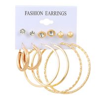 1 Set Casual Modern Style Round Heart Shape Butterfly Enamel Plating Inlay Arylic Alloy Metal Rhinestones Pearl Zircon 18k Gold Plated Gold Plated Silver Plated Earrings sku image 3