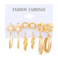 1 Set Casual Modern Style Round Heart Shape Butterfly Enamel Plating Inlay Arylic Alloy Metal Rhinestones Pearl Zircon 18k Gold Plated Gold Plated Silver Plated Earrings sku image 20